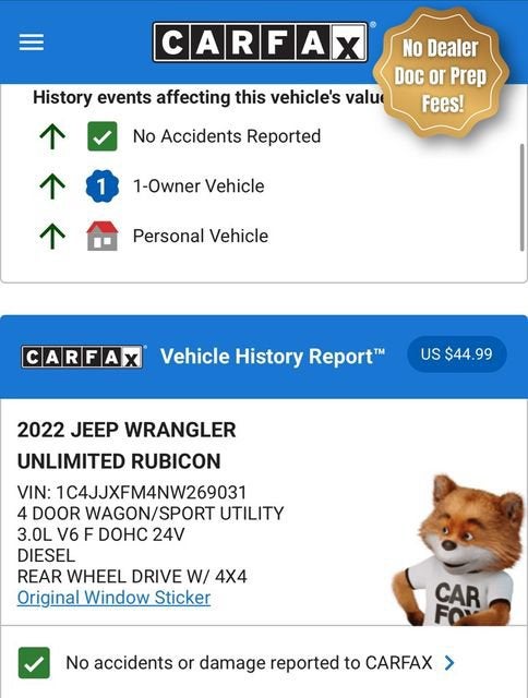 2022 Jeep Wrangler Unlimited Rubicon 4x4