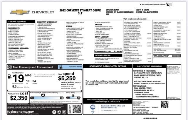 2022 Chevrolet Corvette Stingray 3LT