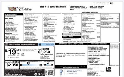 2022 Cadillac CT4-V V-Series Blackwing