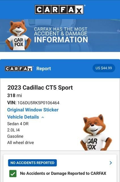 2023 Cadillac CT5 Sport