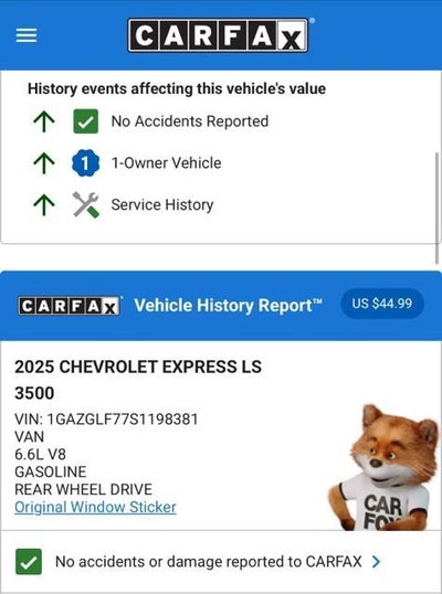 2025 Chevrolet Express Passenger 3500 1LS