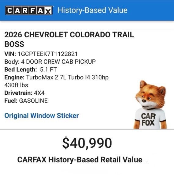 2026 Chevrolet Colorado Trail Boss