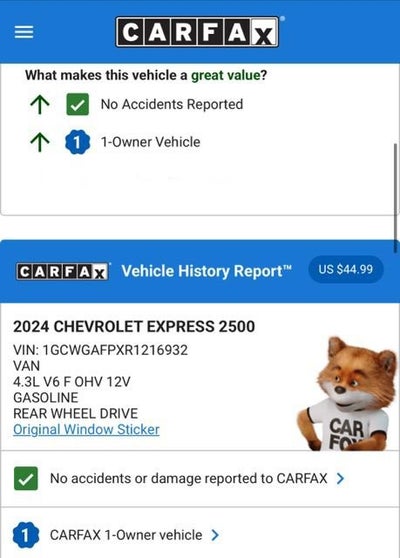 2024 Chevrolet Express Cargo 2500 WT