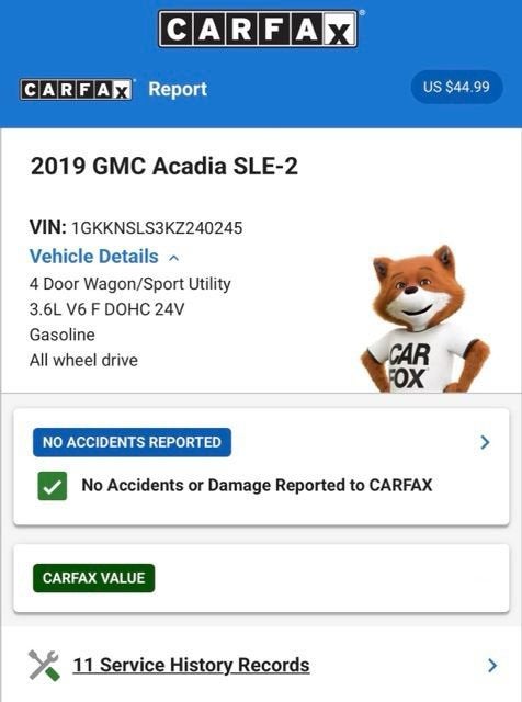 2019 GMC Acadia SLE