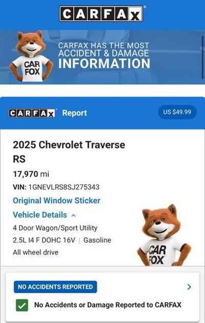 2025 Chevrolet Traverse RS