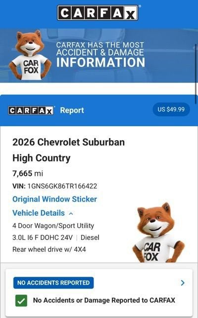 2026 Chevrolet Suburban High Country