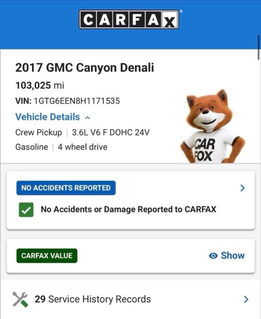 2017 GMC Canyon 4WD Denali