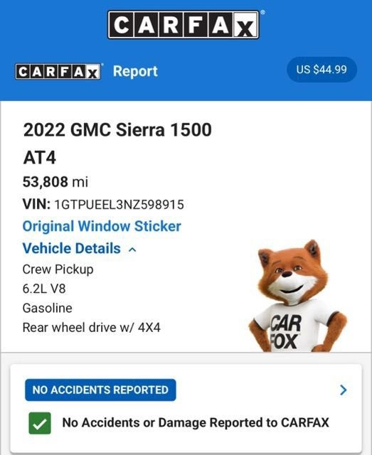 2022 GMC Sierra 1500 AT4