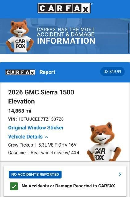 2026 GMC Sierra 1500 Elevation