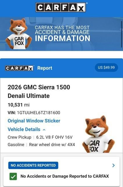 2026 GMC Sierra 1500 Denali Ultimate