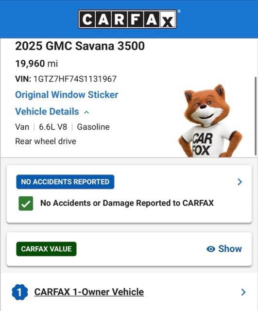 2025 GMC Savana Cargo Work Van