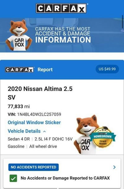 2020 Nissan Altima SV Intelligent AWD