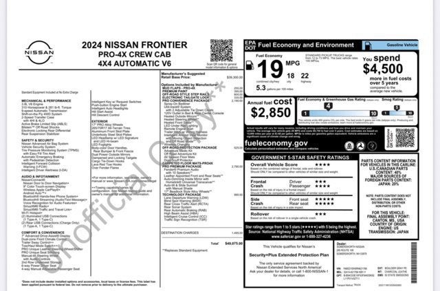 2024 Nissan Frontier Crew Cab PRO-4X 4x4
