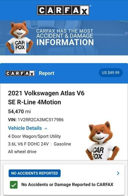 2021 Volkswagen Atlas 3.6L V6 SE w/Technology R-Line