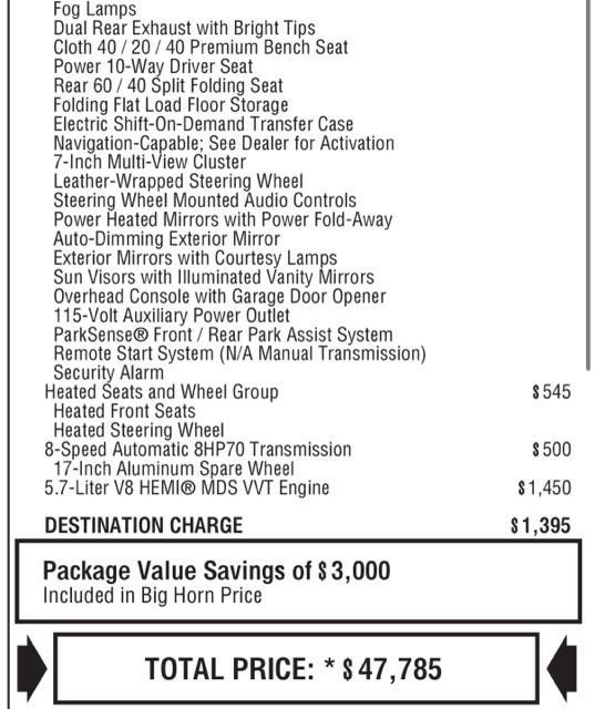 2017 RAM 1500 Big Horn
