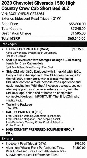 2020 Chevrolet Silverado 1500 High Country