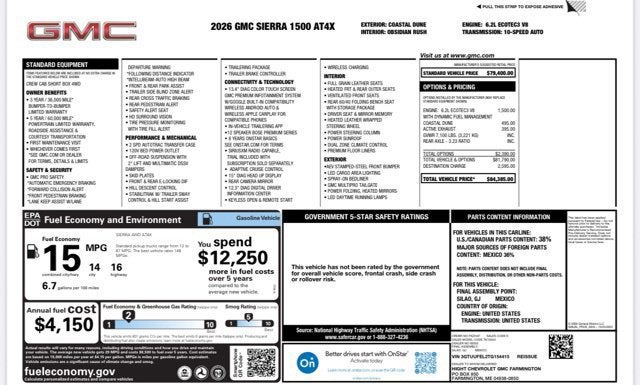 2026 GMC Sierra 1500 AT4X