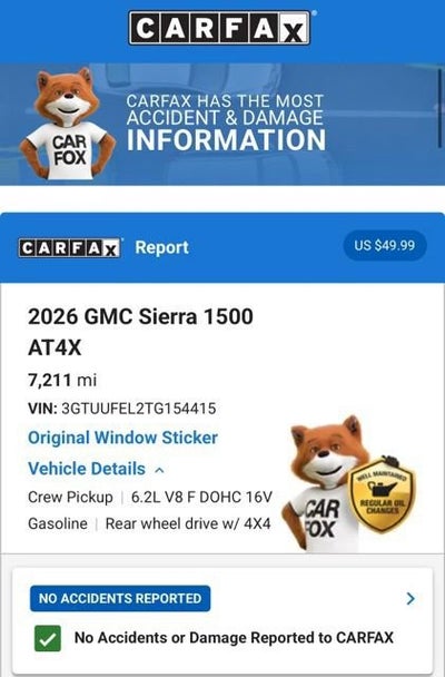 2026 GMC Sierra 1500 AT4X