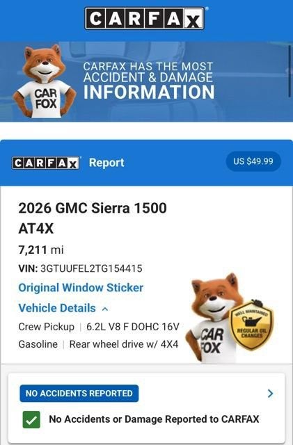 2026 GMC Sierra 1500 AT4X