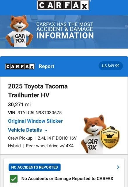 2025 Toyota Tacoma Hybrid Trailhunter
