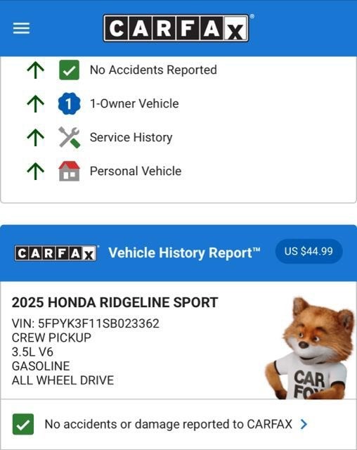 2025 Honda Ridgeline Sport