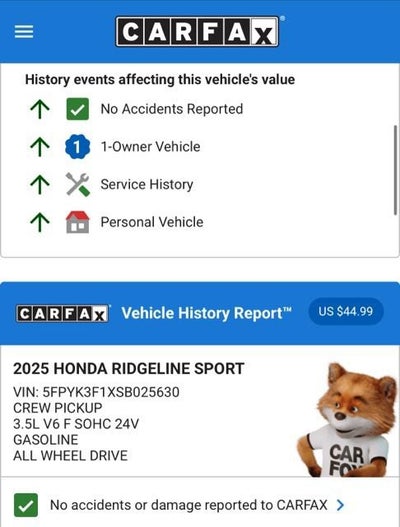 2025 Honda Ridgeline Sport