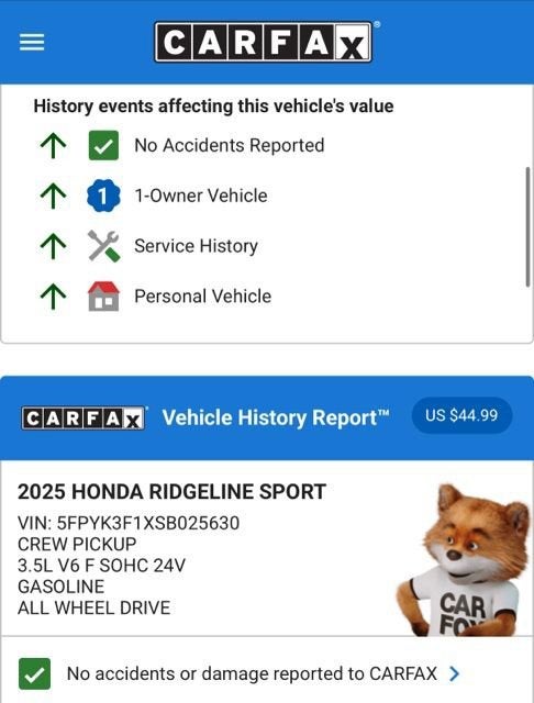 2025 Honda Ridgeline Sport