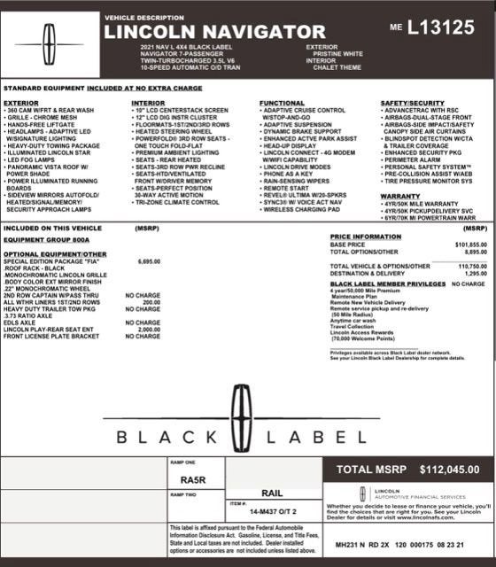 2021 Lincoln Navigator L Black Label