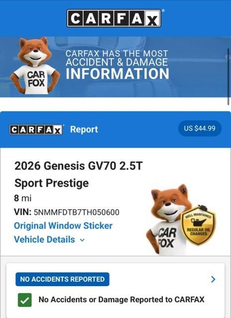 2026 Genesis GV70 2.5T Sport Prestige