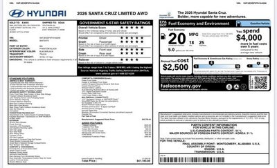 2026 Hyundai Santa Cruz Limited