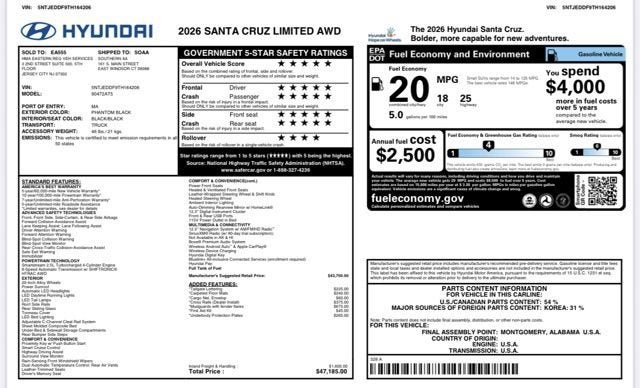 2026 Hyundai Santa Cruz Limited