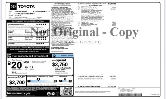 2024 Toyota Tundra Hybrid Platinum 4WD