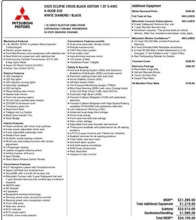 2025 Mitsubishi Eclipse Cross Black Edition S-AWC