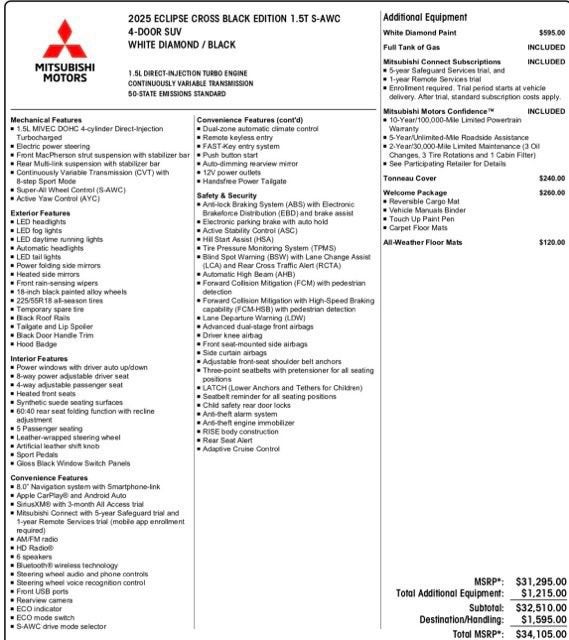 2025 Mitsubishi Eclipse Cross Black Edition S-AWC