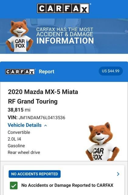 2020 Mazda Mazda MX-5 Miata RF Grand Touring