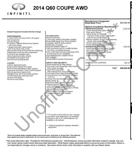 2014 INFINITI Q60 NA