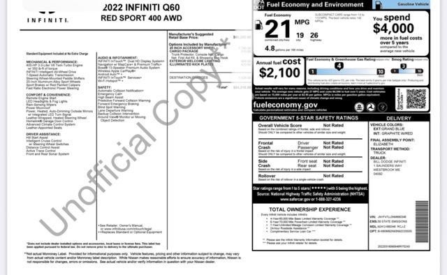 2022 INFINITI Q60 RED SPORT 400