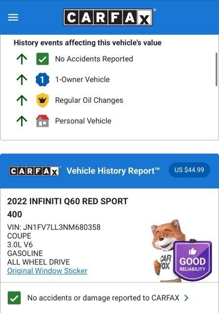 2022 INFINITI Q60 RED SPORT 400