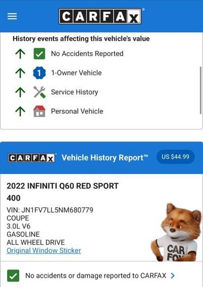 2022 INFINITI Q60 RED SPORT 400