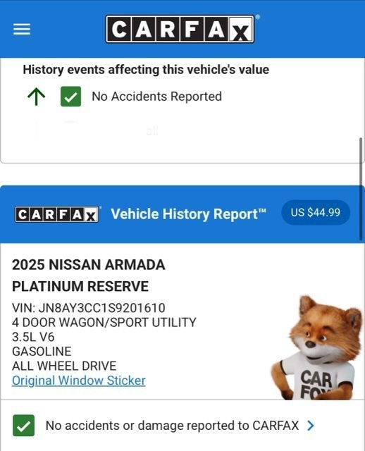 2025 Nissan Armada Platinum Reserve