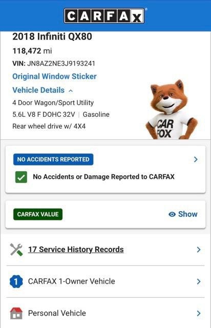 2018 INFINITI QX80 NA