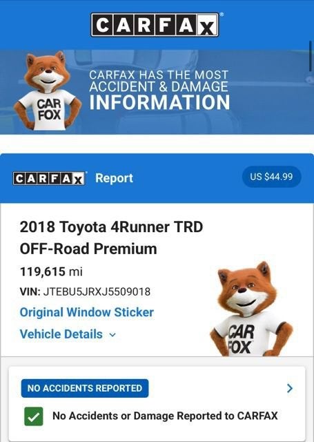 2018 Toyota 4Runner TRD Off Road Premium