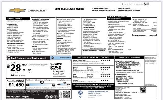 2021 Chevrolet Trailblazer RS