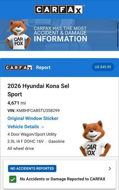 2026 Hyundai Kona SEL Sport
