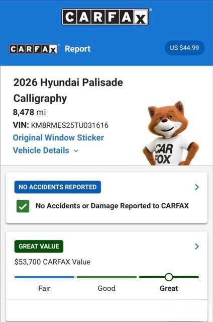 2026 Hyundai Palisade Calligraphy
