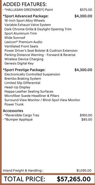 2023 Genesis G70 3.3T