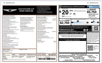 2023 Genesis G70 3.3T