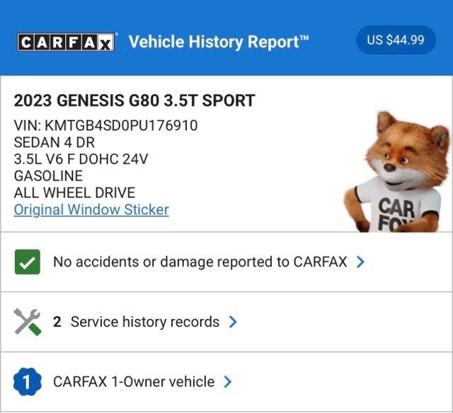 2023 Genesis G80 3.5T Sport