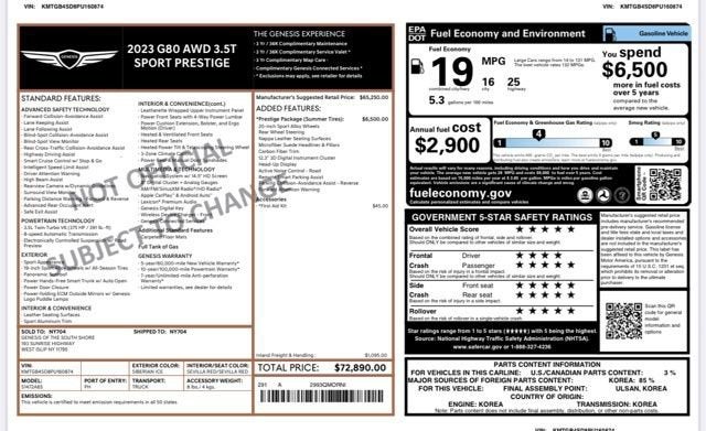2023 Genesis G80 3.5T Sport