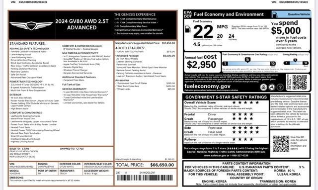 2024 Genesis GV80 2.5T AWD